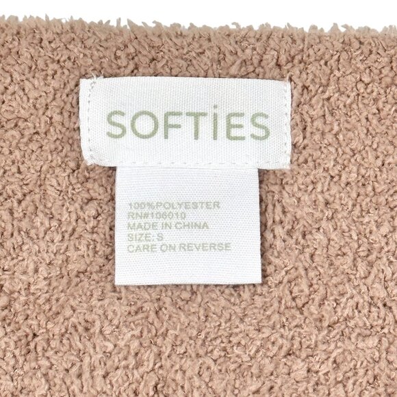 Softies Marshmallow Lounge Set Sz.S Beige Top Wide Leg Pants Knit Cozy PJ Plush - Picture 7 of 16